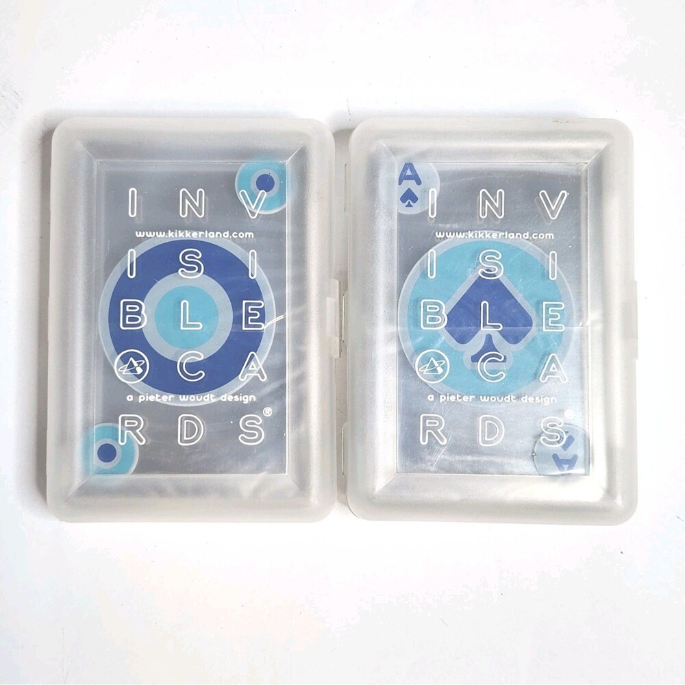 Kikkerland Invisible Playing Cards Transparent Waterproof Pieter Woudt Set of 2